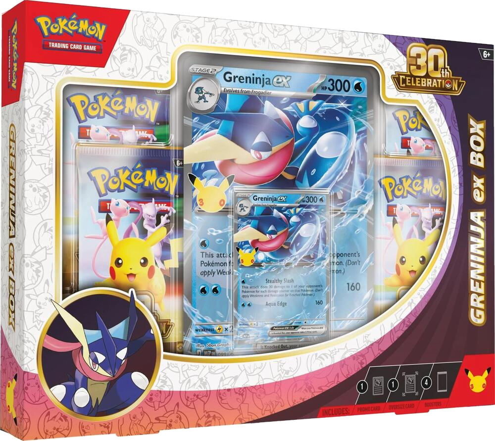 Factory sealed Pokémon TCG 30th Celebration Greninja ex Box product packaging
