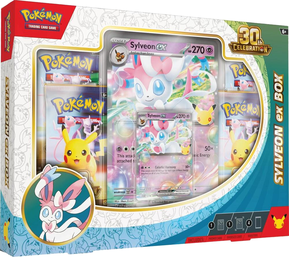 Factory sealed Pokémon TCG 30th Celebration Sylveon ex Box product packaging