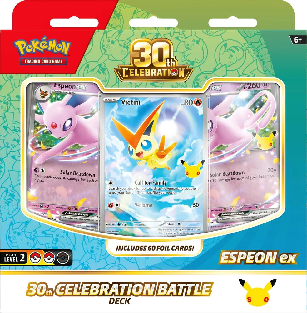 Factory sealed Pokémon TCG 30th Celebration Espeon ex Battle Deck product packaging